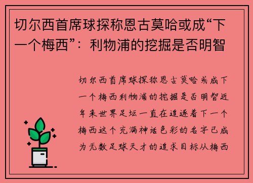 切尔西首席球探称恩古莫哈或成“下一个梅西”：利物浦的挖掘是否明智？